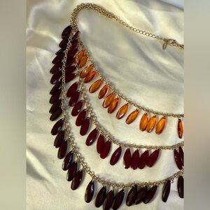 Vintage VCLM Gold and Amber Necklace